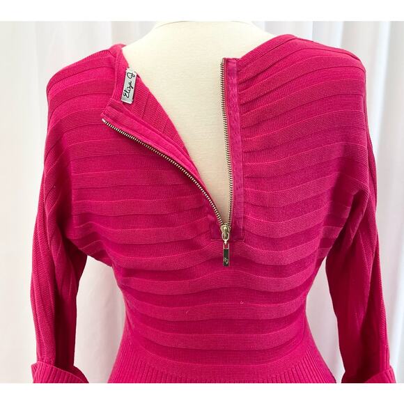 Eliza J Sweater Dress Womens Medium Ribbed Dopamine Preppy Minimalist Girly - Picture 5 of 12